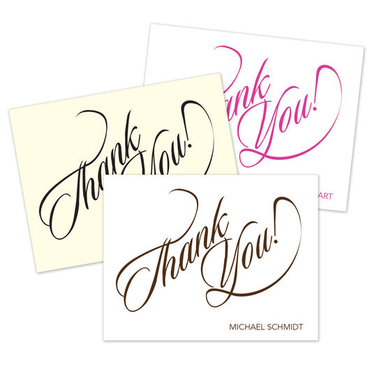 Calligraphy Thank You Note Cards